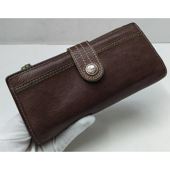 Fossil Brown Leather Credit Card ID Window Bifold Wallet - Picture 9 of 16